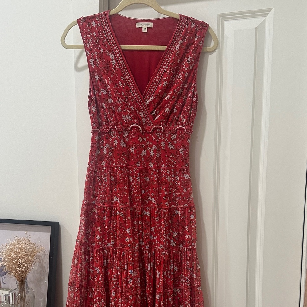 Max Studio Burgundy Floral Maxi Dress